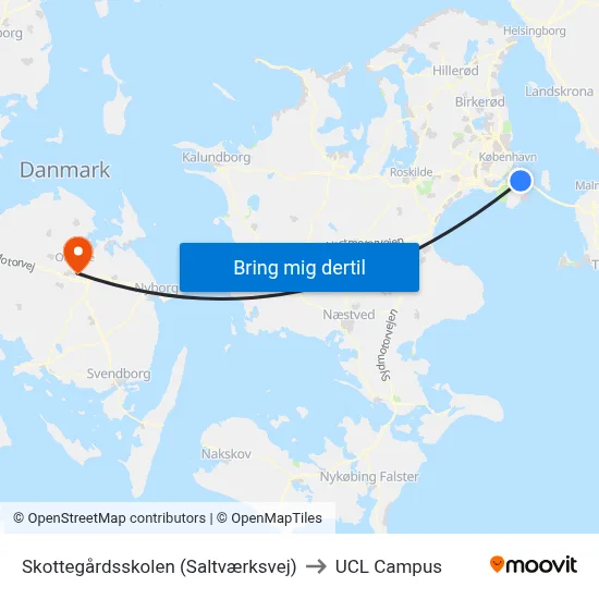 Skottegårdsskolen (Saltværksvej) to UCL Campus map
