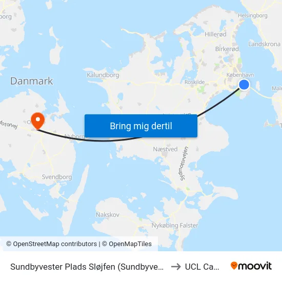 Sundbyvester Plads Sløjfen (Sundbyvester Plads) to UCL Campus map