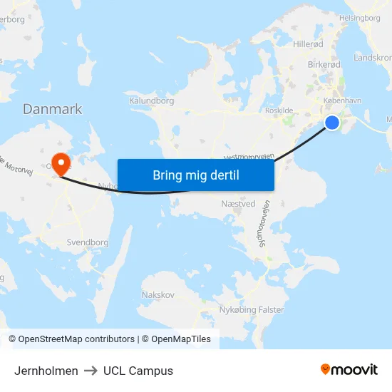 Jernholmen to UCL Campus map