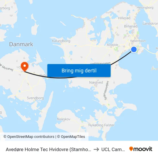 Avedøre Holme Tec Hvidovre (Stamholmen) to UCL Campus map