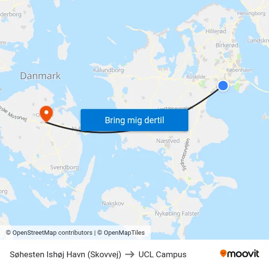 Søhesten Ishøj Havn (Skovvej) to UCL Campus map