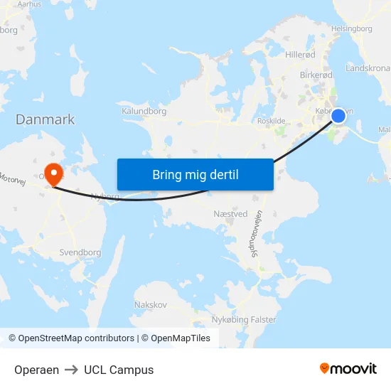 Operaen to UCL Campus map