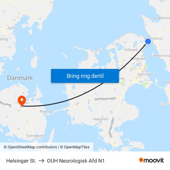 Helsingør St. to OUH Neurologisk Afd N1 map