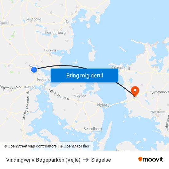 Vindingvej V Bøgeparken (Vejle) to Slagelse map