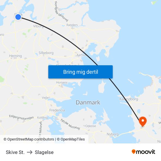 Skive St. to Slagelse map