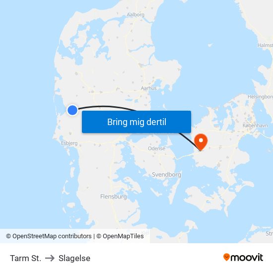 Tarm St. to Slagelse map