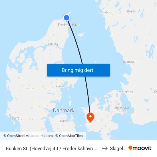 Bunken St. (Hovedvej 40 / Frederikshavn Komm.) to Slagelse map