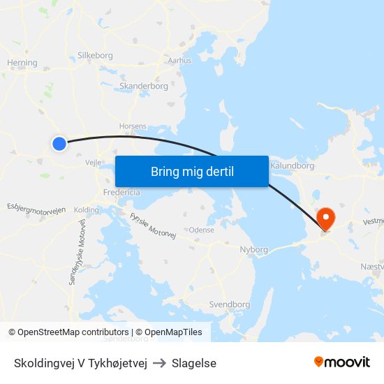 Skoldingvej V Tykhøjetvej to Slagelse map