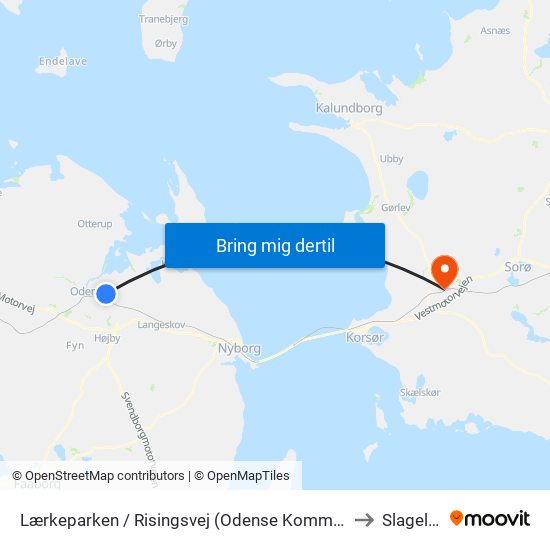 Lærkeparken / Risingsvej (Odense Kommune) to Slagelse map