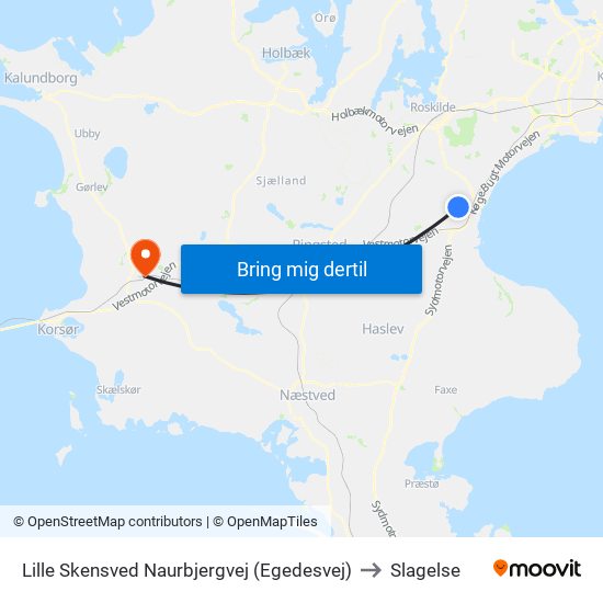 Lille Skensved Naurbjergvej (Egedesvej) to Slagelse map