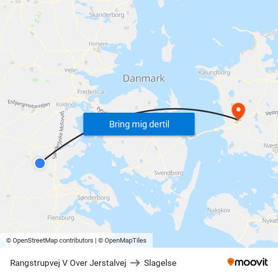 Rangstrupvej V Over Jerstalvej to Slagelse map