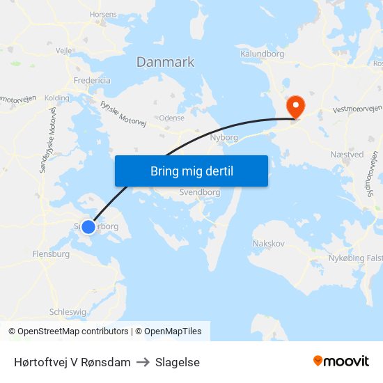 Hørtoftvej V Rønsdam to Slagelse map