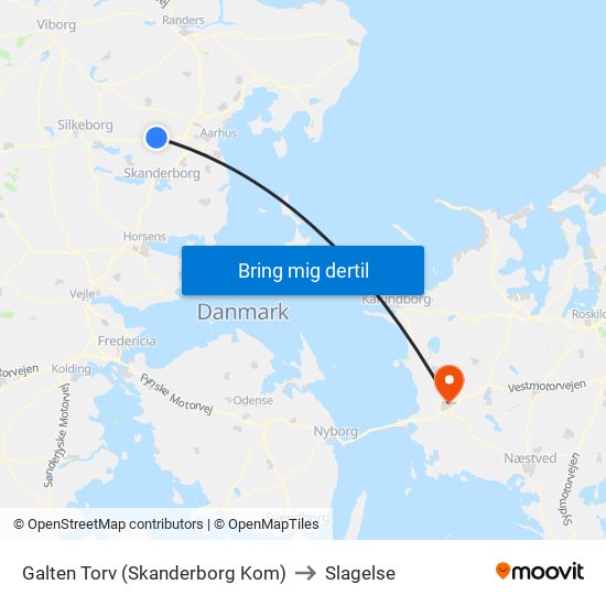 Galten Torv (Skanderborg Kom) to Slagelse map