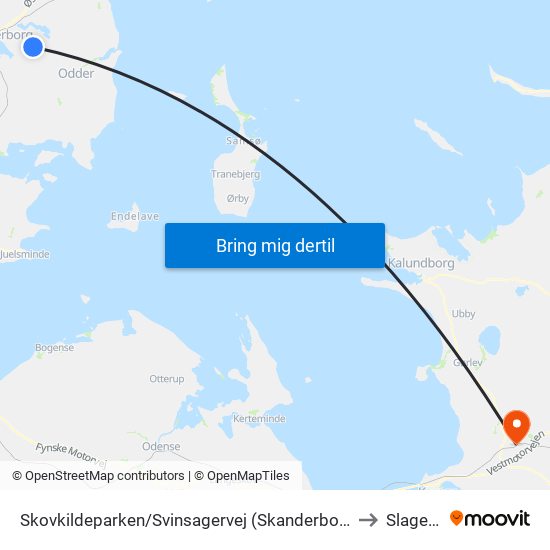 Skovkildeparken/Svinsagervej (Skanderborg Kom) to Slagelse map