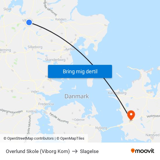 Overlund Skole (Viborg Kom) to Slagelse map