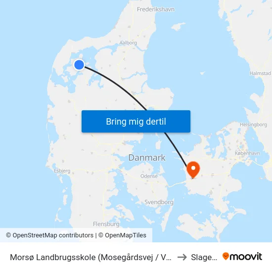 Morsø Landbrugsskole (Mosegårdsvej / Vodstrup) to Slagelse map