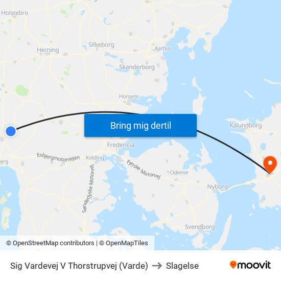 Sig Vardevej V Thorstrupvej (Varde) to Slagelse map