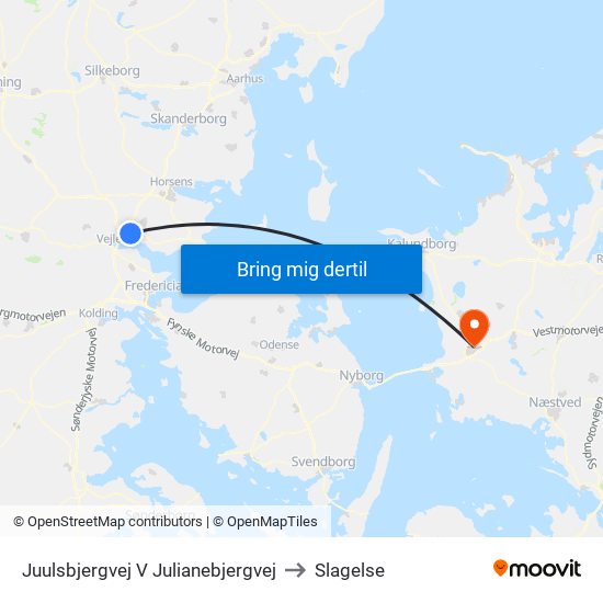 Juulsbjergvej V Julianebjergvej to Slagelse map