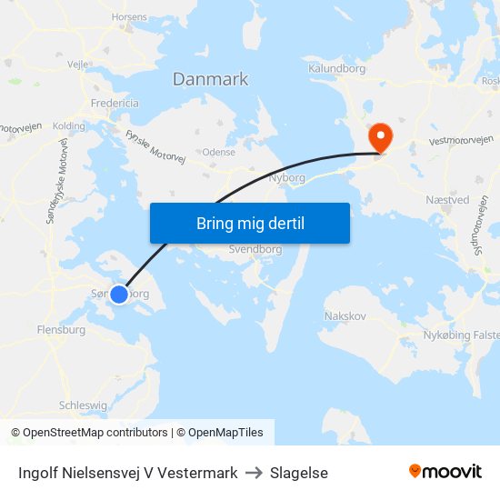 Ingolf Nielsensvej V Vestermark to Slagelse map