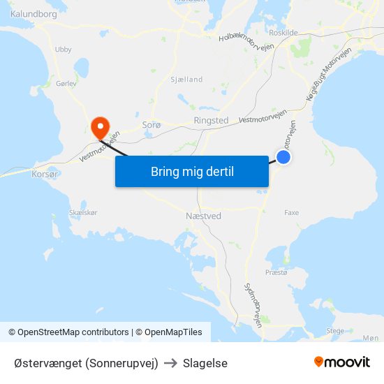 Østervænget (Sonnerupvej) to Slagelse map