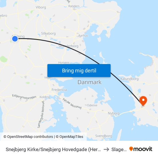 Snejbjerg Kirke/Snejbjerg Hovedgade (Herning Kom) to Slagelse map