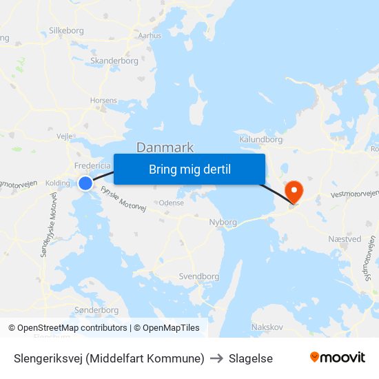Slengeriksvej (Middelfart Kommune) to Slagelse map