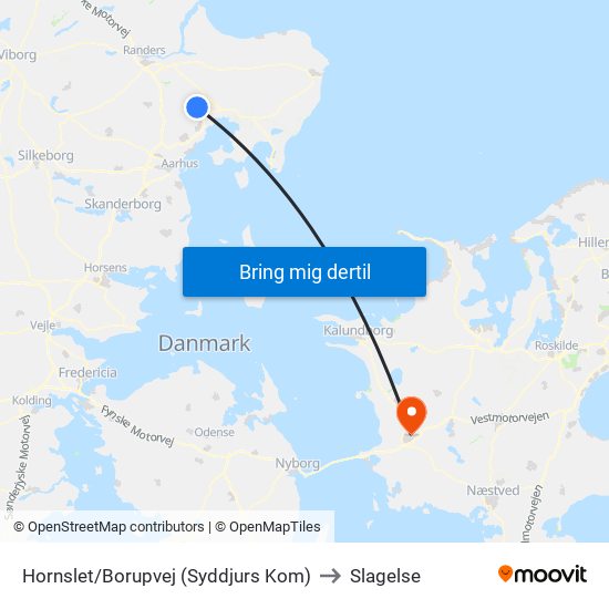 Hornslet/Borupvej (Syddjurs Kom) to Slagelse map