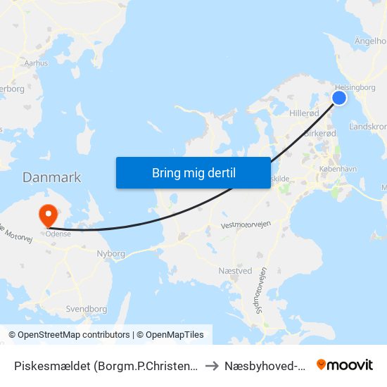 Piskesmældet (Borgm.P.Christensens Vej) to Næsbyhoved-Broby map