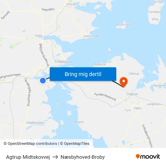 Agtrup Midtskovvej to Næsbyhoved-Broby map