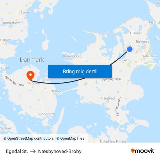 Egedal St. to Næsbyhoved-Broby map