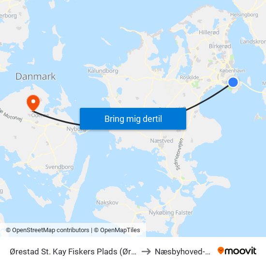 Ørestad St. Kay Fiskers Plads (Ørestad St.) to Næsbyhoved-Broby map