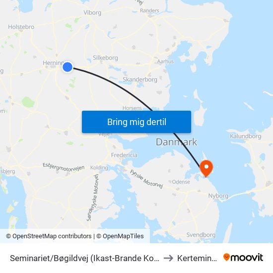 Seminariet/Bøgildvej (Ikast-Brande Kom) to Kerteminde map