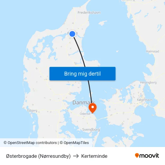 Østerbrogade (Nørresundby) to Kerteminde map