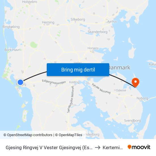 Gjesing Ringvej V Vester Gjesingvej (Esbjerg) to Kerteminde map