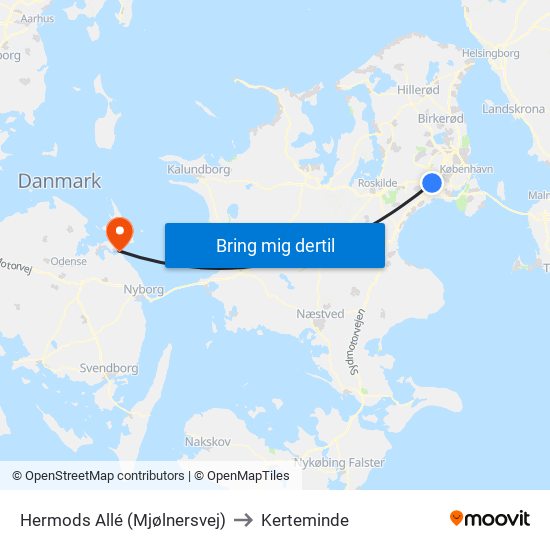 Hermods Allé (Mjølnersvej) to Kerteminde map