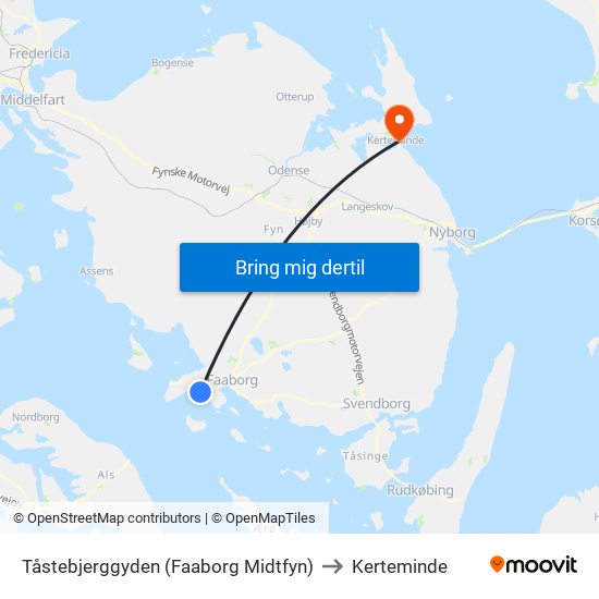 Tåstebjerggyden (Faaborg Midtfyn) to Kerteminde map
