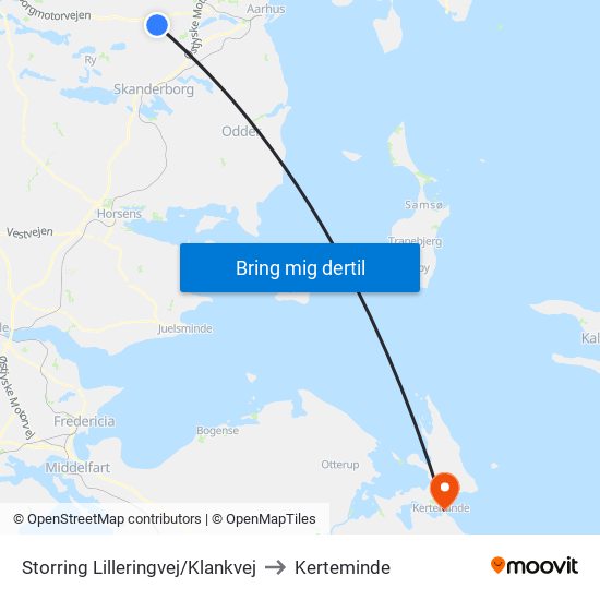 Storring Lilleringvej/Klankvej to Kerteminde map