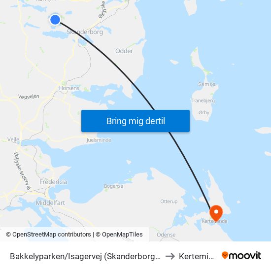 Bakkelyparken/Isagervej (Skanderborg Kom) to Kerteminde map