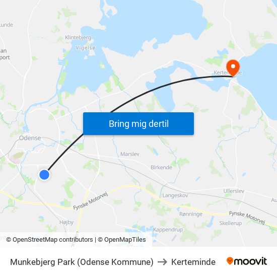 Munkebjerg Park (Odense Kommune) to Kerteminde map