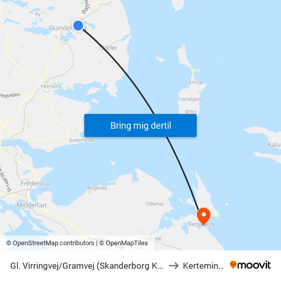 Gl. Virringvej/Gramvej (Skanderborg Kom) to Kerteminde map