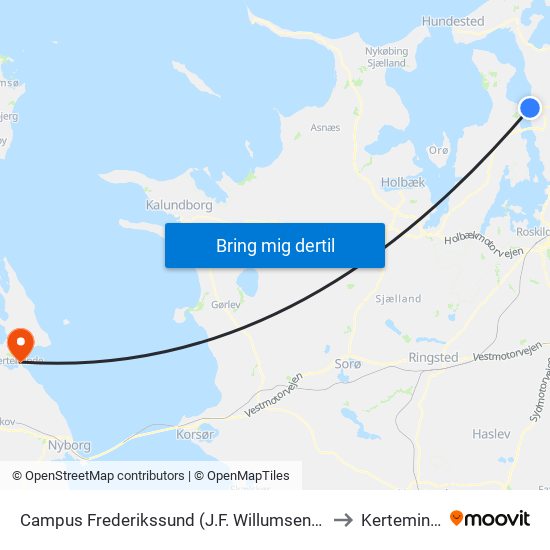 Campus Frederikssund (J.F. Willumsens Vej) to Kerteminde map