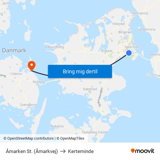 Åmarken St. (Åmarkvej) to Kerteminde map