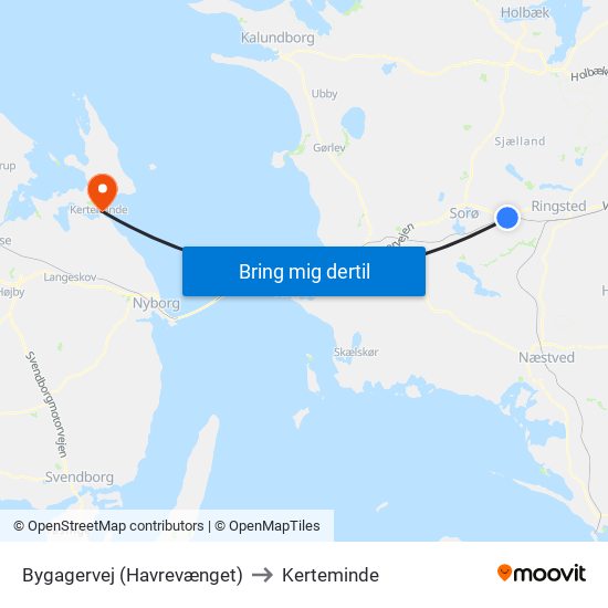 Bygagervej (Havrevænget) to Kerteminde map