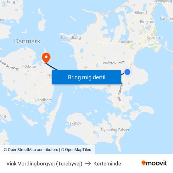 Vink Vordingborgvej (Turebyvej) to Kerteminde map