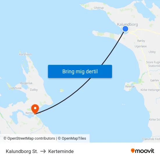 Kalundborg St. to Kerteminde map