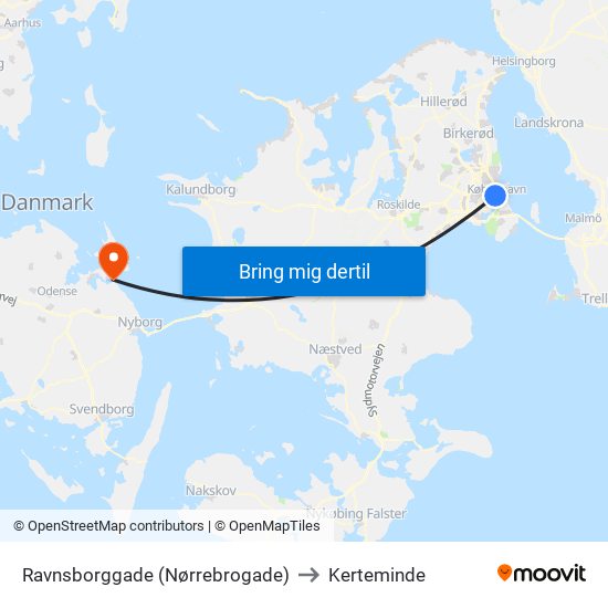 Ravnsborggade (Nørrebrogade) to Kerteminde map