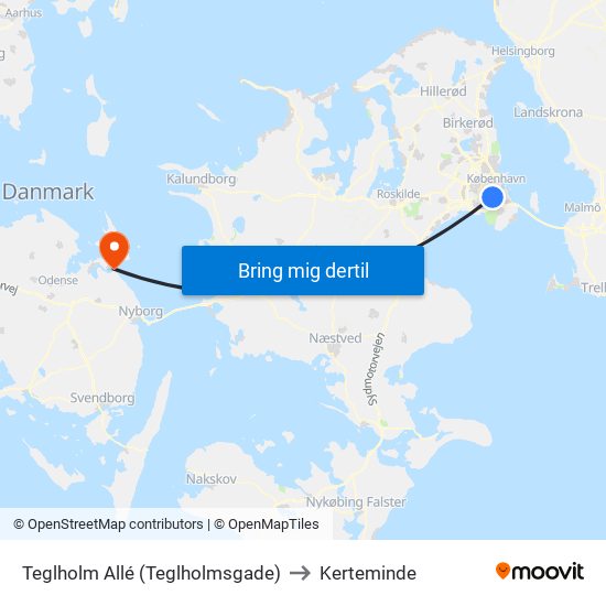 Teglholm Allé (Teglholmsgade) to Kerteminde map