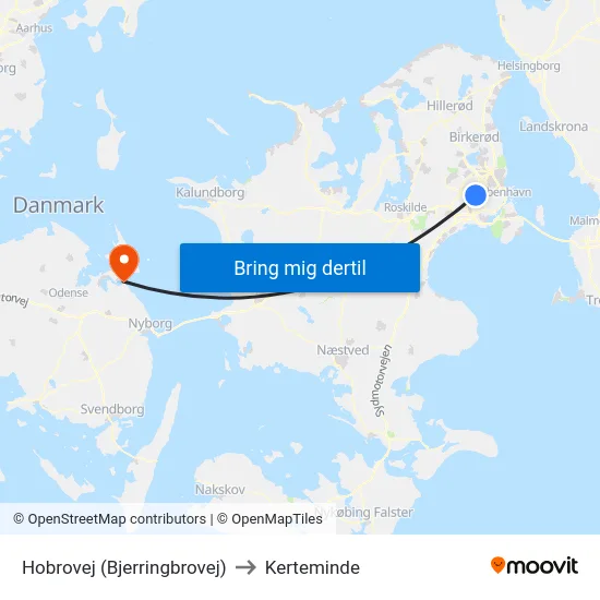 Hobrovej (Bjerringbrovej) to Kerteminde map