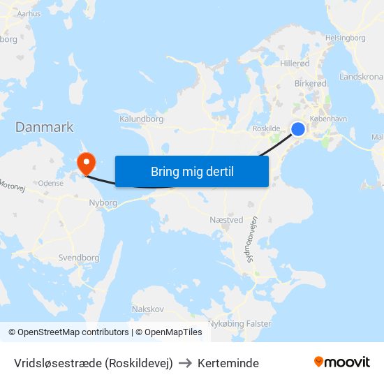 Vridsløsestræde (Roskildevej) to Kerteminde map