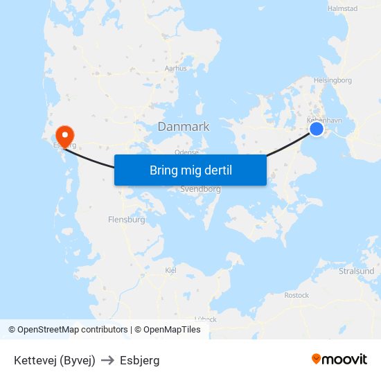 Kettevej (Byvej) to Esbjerg map